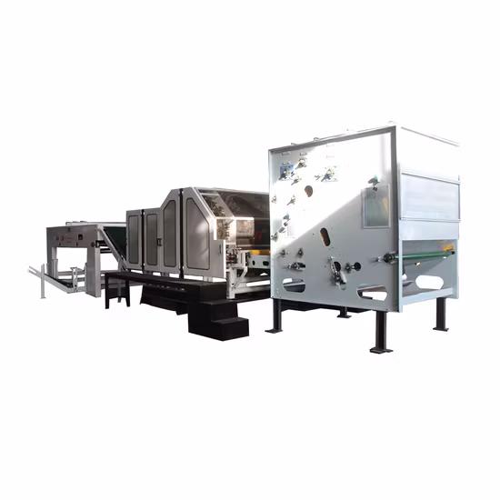 Máquina de cardar doffer duplo de cilindro único de fibra básica não tecida de alta capacidade para fazer nãotecidos