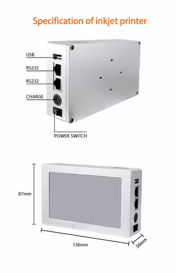 Mini impressora jato de tinta portátil com data de validade térmica de 12,7 mm para madeira plástica de ovo